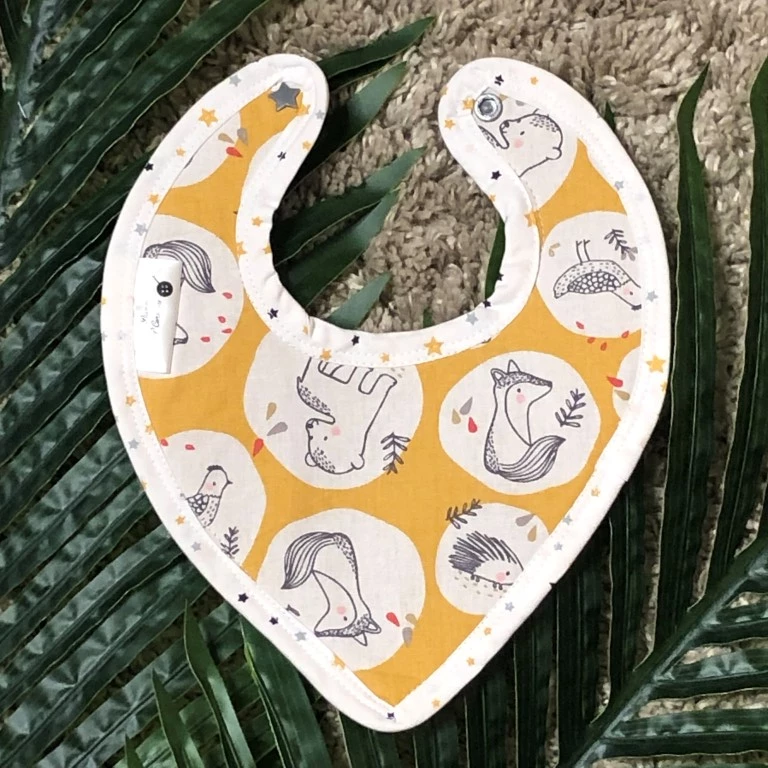 Bavoir Bandana « Renard, lapin et oiseau »